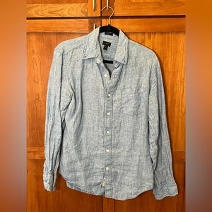 J Crew Men’s Linen Long sleeve shirt men’s medium